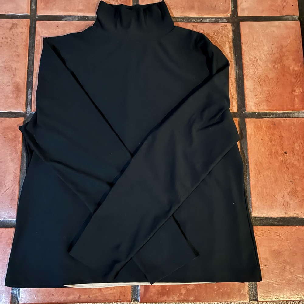 SPANX Sleek Black Turtleneck Sweater with suck in your stomach lining